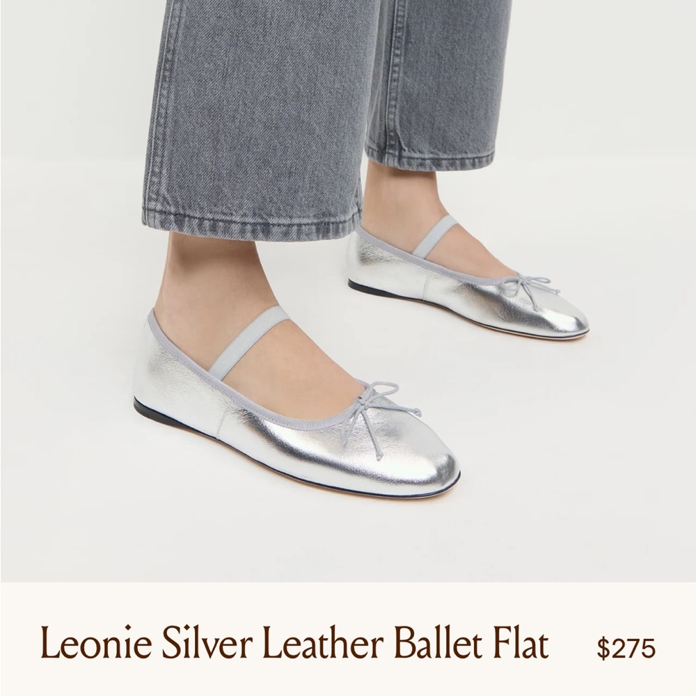 Loeffler Randall Leonie Silver Ballet Flats